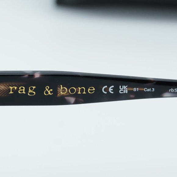 Rag & Bone RNB1078/S 0807 9O Geometric Sunglasses - Black/Dark Havana/Grey - Picture 7 of 9
